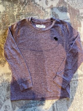 abercrombie kids heather wine color long sleeve tee
